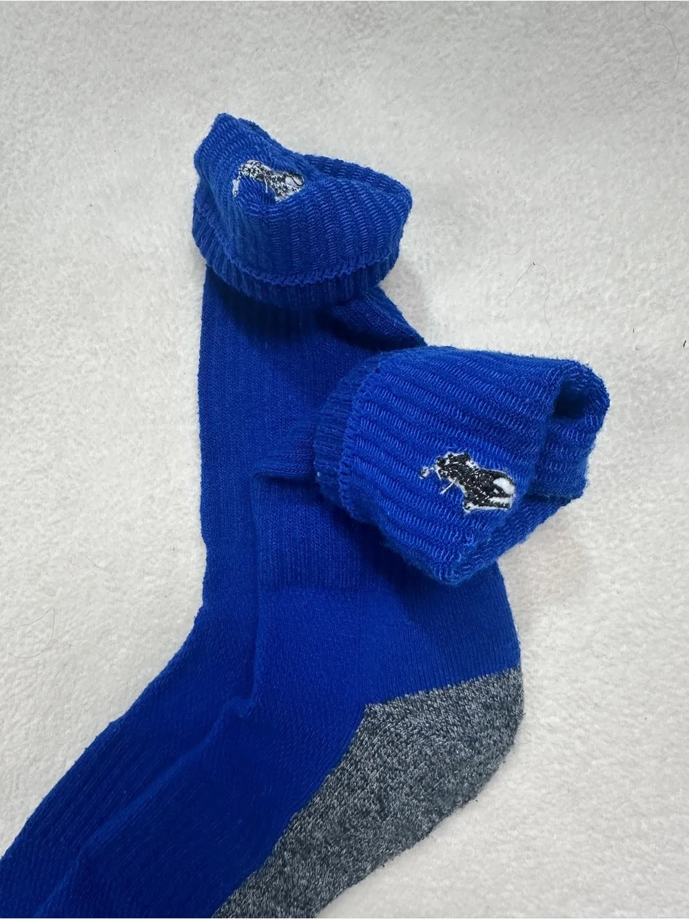 Polo by Ralph Lauren Royal Blue Crew Socks with Gray Heel and Toe